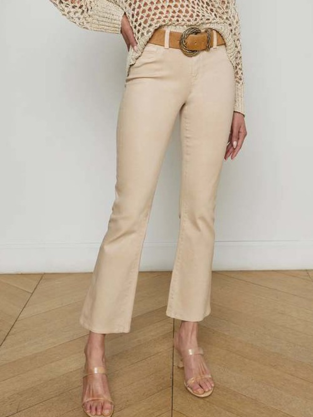 L’AGENCE Tati Cropped Coated Jeans - Size 28